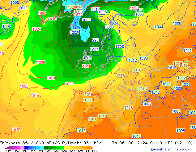 Thck 850-1000 hPa ECMWF  06.06.2024 00 UTC