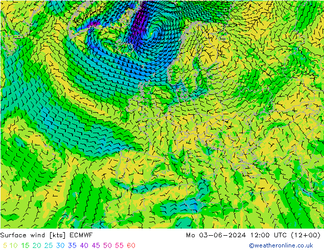 Bodenwind ECMWF Mo 03.06.2024 12 UTC