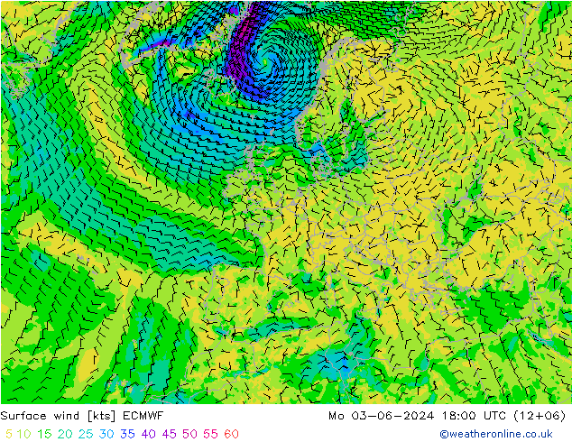 Wind 10 m ECMWF ma 03.06.2024 18 UTC