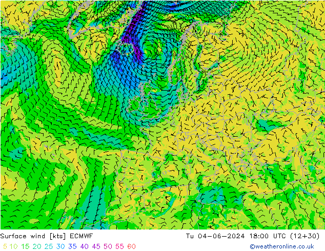 Viento 10 m ECMWF mar 04.06.2024 18 UTC