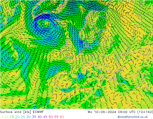 Viento 10 m ECMWF lun 10.06.2024 06 UTC