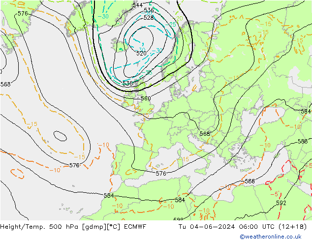 Z500/Rain (+SLP)/Z850 ECMWF  04.06.2024 06 UTC