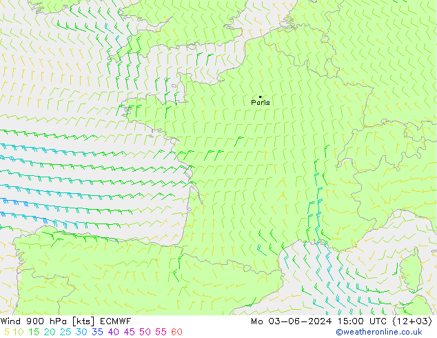 Wind 900 hPa ECMWF Mo 03.06.2024 15 UTC