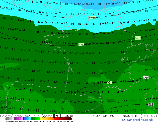 Z500/Rain (+SLP)/Z850 ECMWF ven 07.06.2024 18 UTC