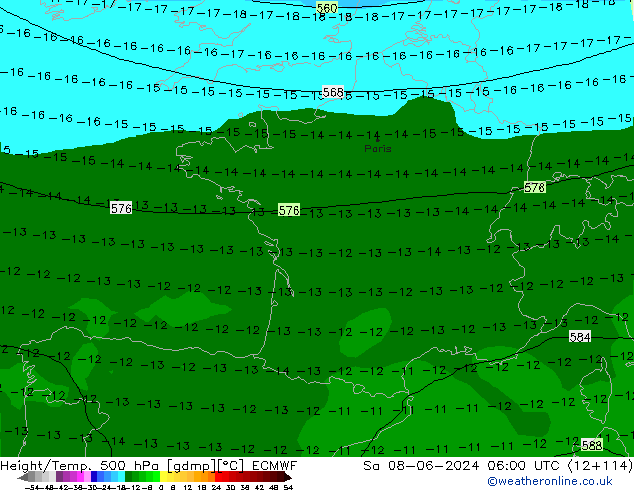 Z500/Rain (+SLP)/Z850 ECMWF sab 08.06.2024 06 UTC