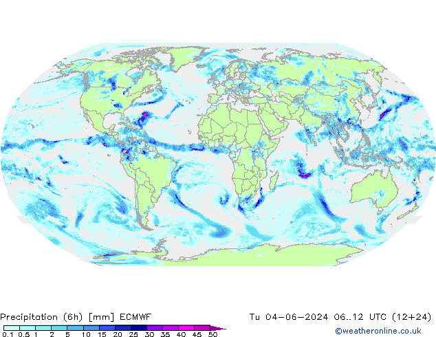 Z500/Rain (+SLP)/Z850 ECMWF 星期二 04.06.2024 12 UTC