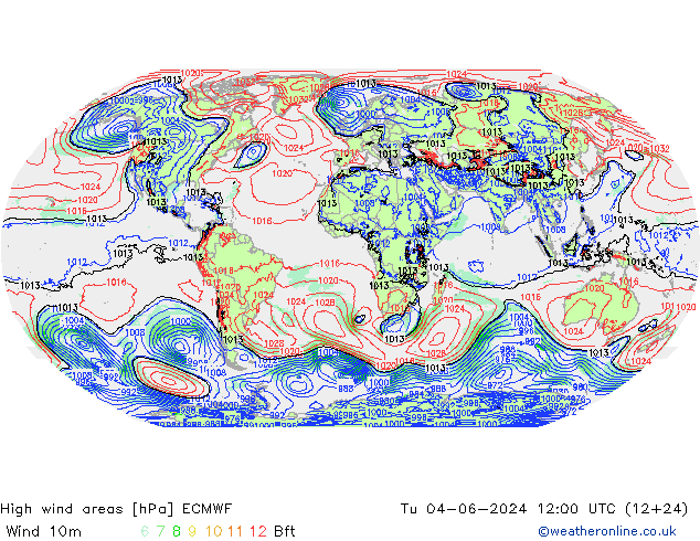 High wind areas ECMWF Tu 04.06.2024 12 UTC