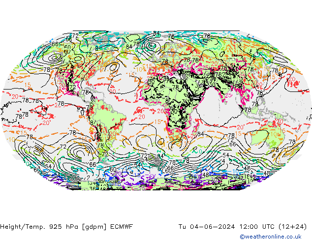 Height/Temp. 925 hPa ECMWF  04.06.2024 12 UTC