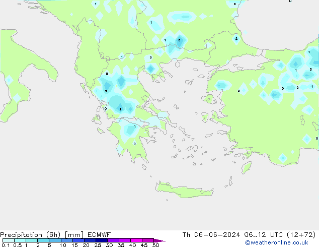 Z500/Rain (+SLP)/Z850 ECMWF gio 06.06.2024 12 UTC