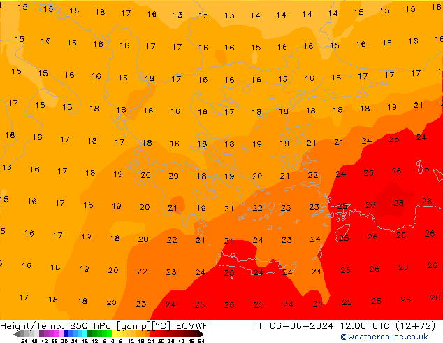 Z500/Rain (+SLP)/Z850 ECMWF gio 06.06.2024 12 UTC