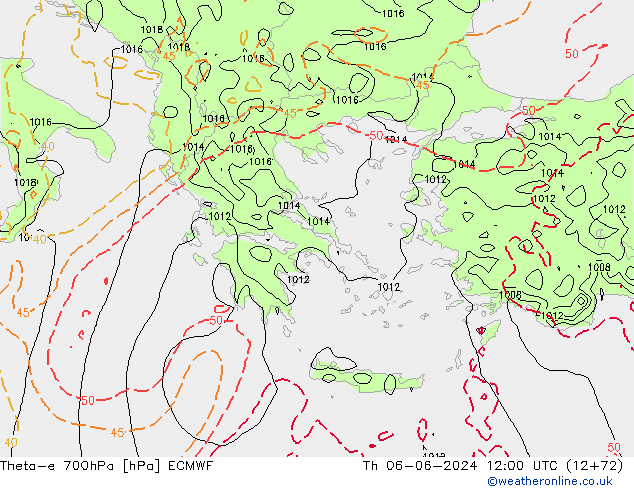 Theta-e 700hPa ECMWF  06.06.2024 12 UTC