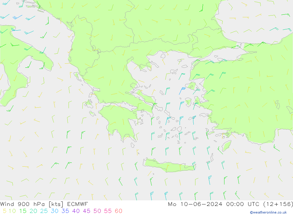 Wind 900 hPa ECMWF Po 10.06.2024 00 UTC