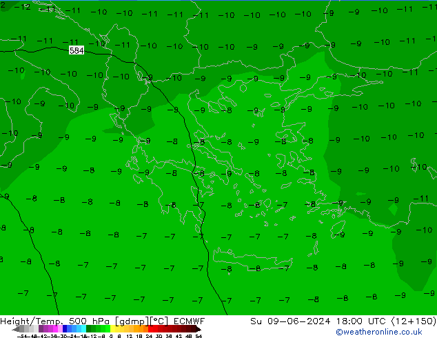 Z500/Rain (+SLP)/Z850 ECMWF ��� 09.06.2024 18 UTC