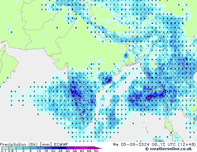 Z500/Rain (+SLP)/Z850 ECMWF śro. 05.06.2024 12 UTC