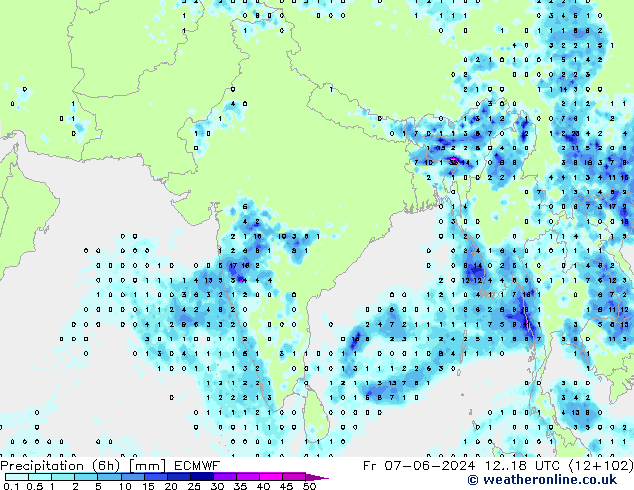 Z500/Rain (+SLP)/Z850 ECMWF ven 07.06.2024 18 UTC