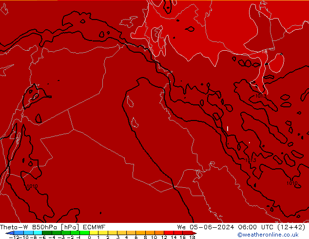 Theta-W 850hPa ECMWF We 05.06.2024 06 UTC