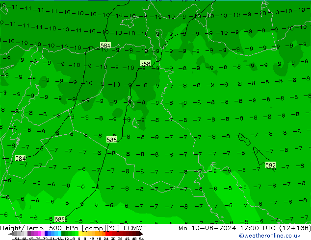 Z500/Regen(+SLP)/Z850 ECMWF ma 10.06.2024 12 UTC