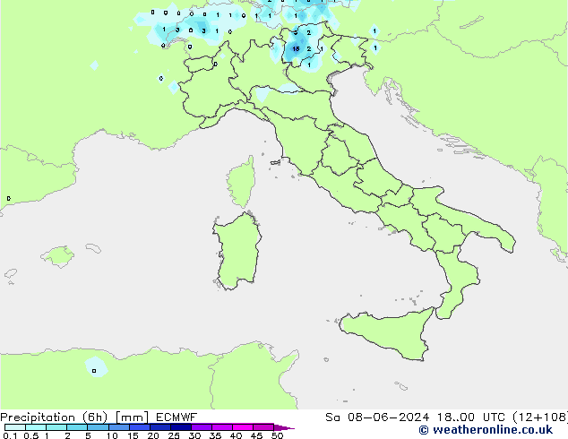 Z500/Rain (+SLP)/Z850 ECMWF сб 08.06.2024 00 UTC