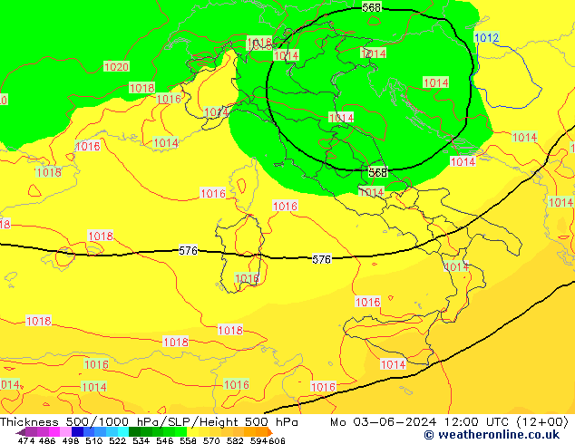 Thck 500-1000hPa ECMWF Mo 03.06.2024 12 UTC