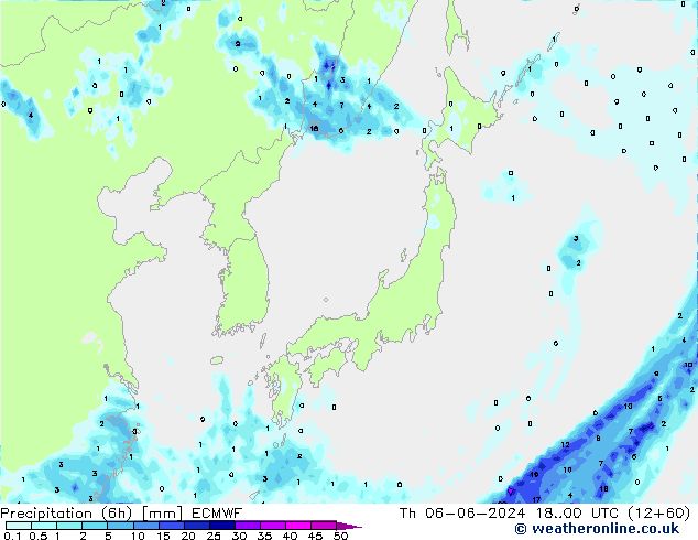 Z500/Rain (+SLP)/Z850 ECMWF czw. 06.06.2024 00 UTC