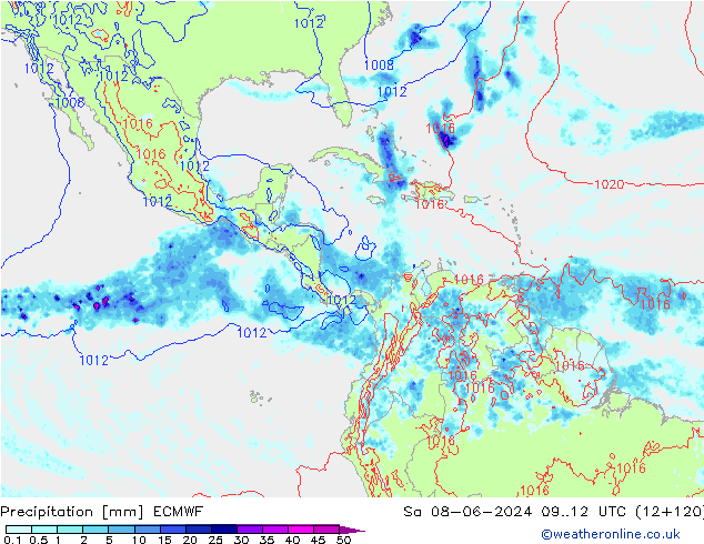 precipitação ECMWF Sáb 08.06.2024 12 UTC