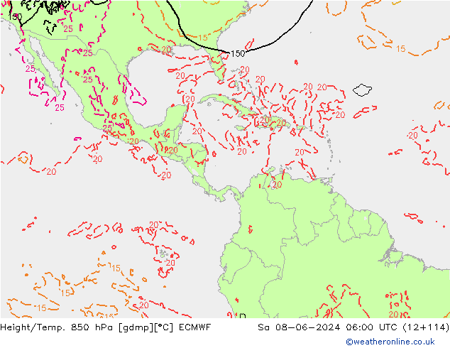 Z500/Rain (+SLP)/Z850 ECMWF sáb 08.06.2024 06 UTC