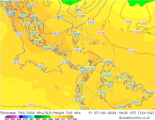 Thck 700-1000 hPa ECMWF Fr 07.06.2024 18 UTC