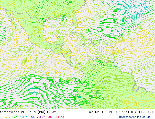 Streamlines 500 hPa ECMWF We 05.06.2024 06 UTC