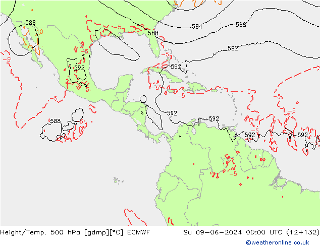 Z500/Rain (+SLP)/Z850 ECMWF ��� 09.06.2024 00 UTC