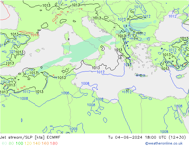 Corrente a getto ECMWF mar 04.06.2024 18 UTC