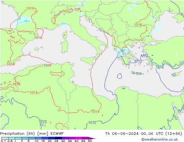 Z500/Rain (+SLP)/Z850 ECMWF czw. 06.06.2024 06 UTC