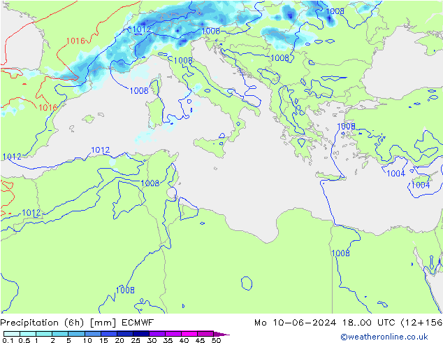 Z500/Rain (+SLP)/Z850 ECMWF Mo 10.06.2024 00 UTC