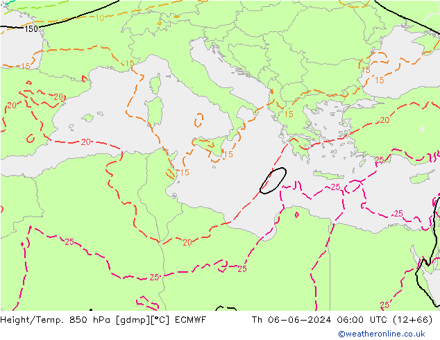 Z500/Rain (+SLP)/Z850 ECMWF czw. 06.06.2024 06 UTC