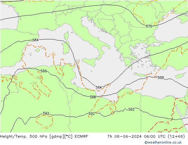 Z500/Rain (+SLP)/Z850 ECMWF czw. 06.06.2024 06 UTC