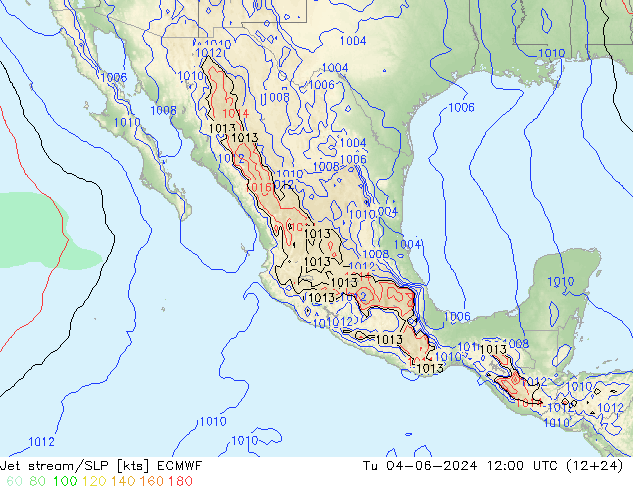 Corriente en chorro ECMWF mar 04.06.2024 12 UTC