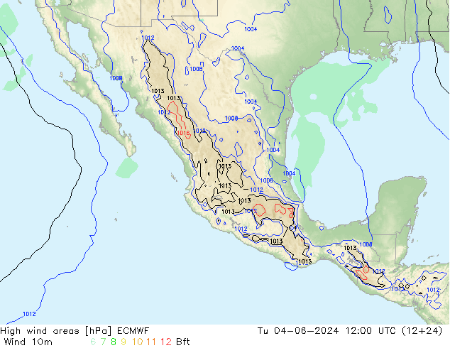 High wind areas ECMWF mar 04.06.2024 12 UTC