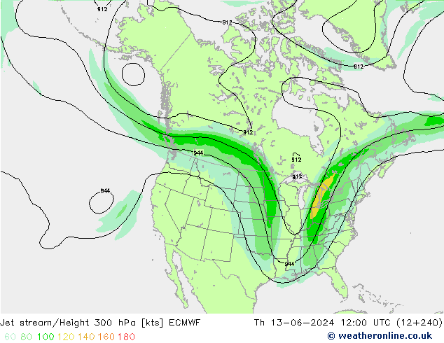 Straalstroom ECMWF do 13.06.2024 12 UTC