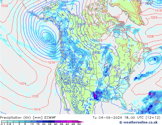 Z500/Rain (+SLP)/Z850 ECMWF Di 04.06.2024 00 UTC