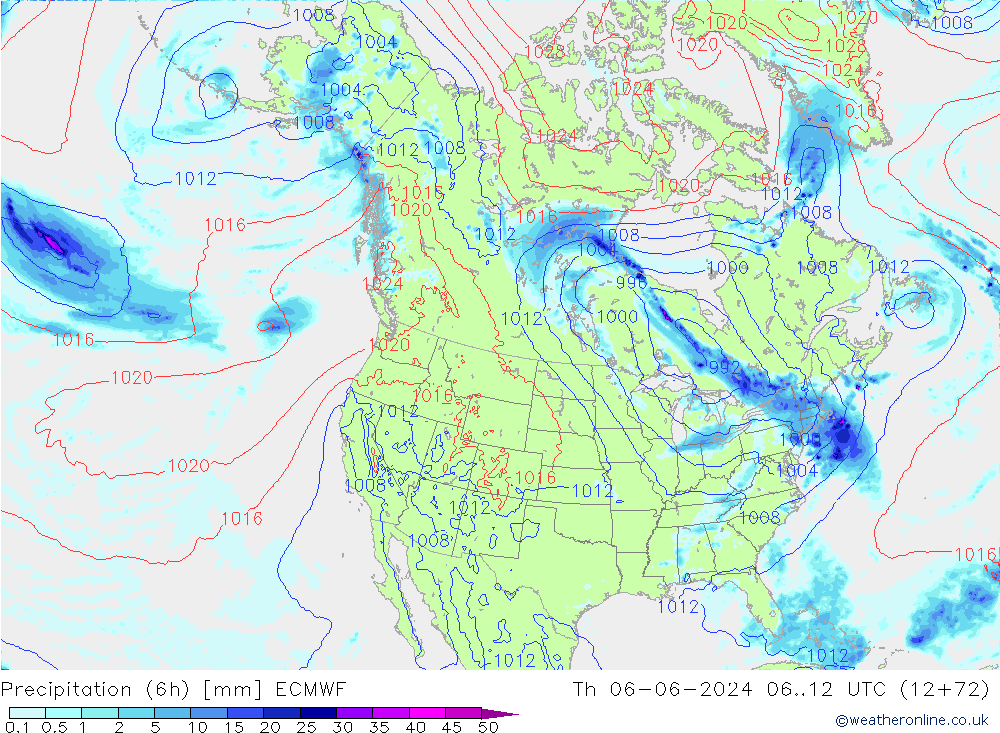 Z500/Yağmur (+YB)/Z850 ECMWF Per 06.06.2024 12 UTC