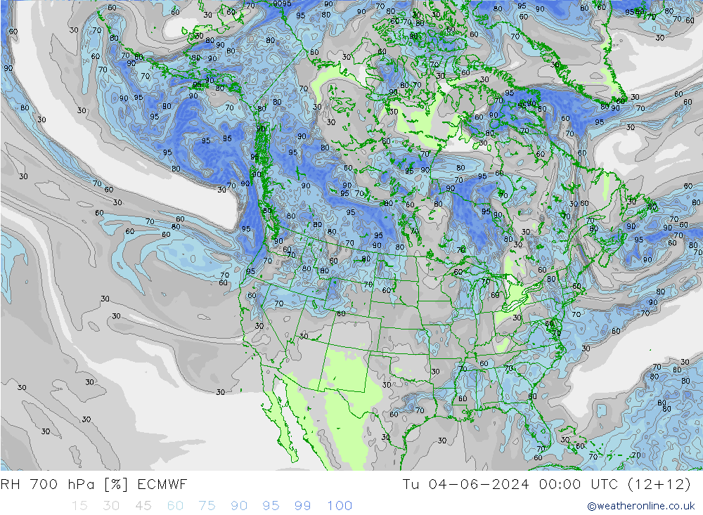 RH 700 hPa ECMWF Tu 04.06.2024 00 UTC