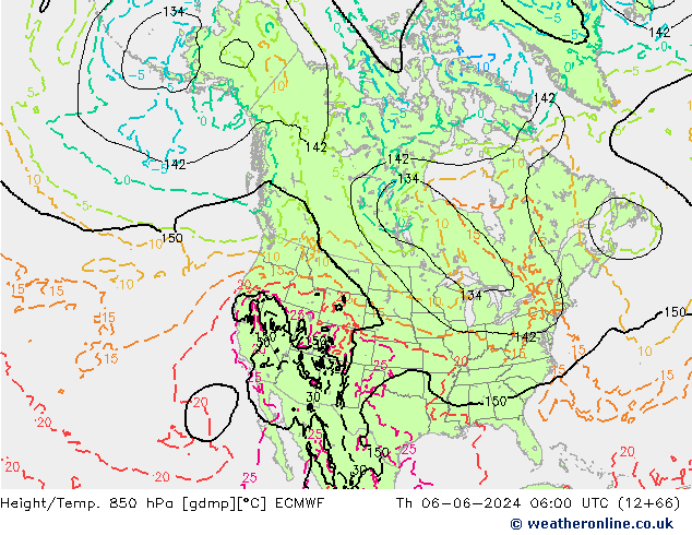 Géop./Temp. 850 hPa ECMWF jeu 06.06.2024 06 UTC