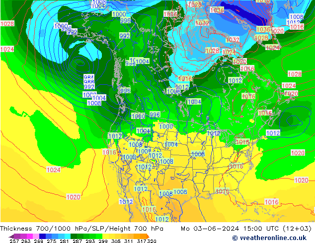 Thck 700-1000 hPa ECMWF Po 03.06.2024 15 UTC