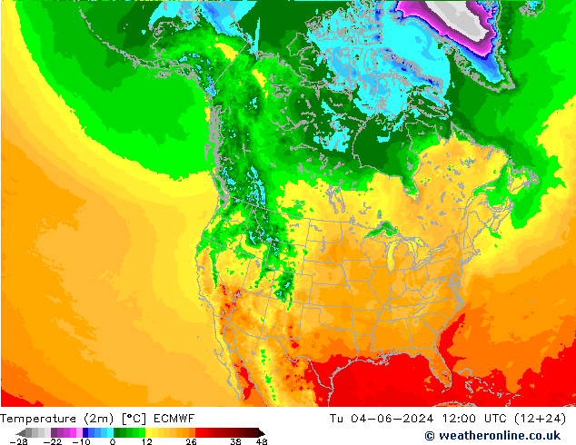 Temperatura (2m) ECMWF mar 04.06.2024 12 UTC