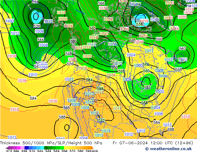 500-1000 hPa Kalınlığı ECMWF Cu 07.06.2024 12 UTC