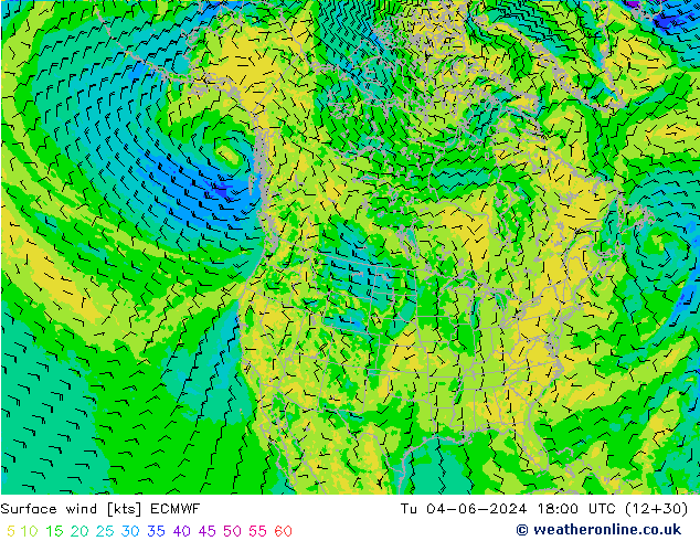 Rüzgar 10 m ECMWF Sa 04.06.2024 18 UTC