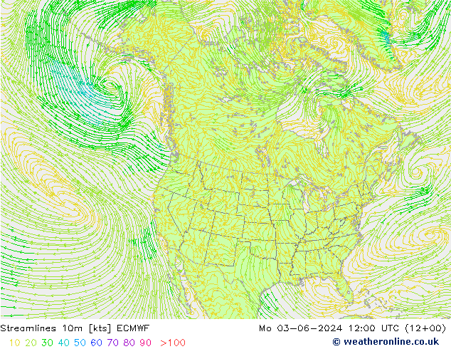 Stromlinien 10m ECMWF Mo 03.06.2024 12 UTC