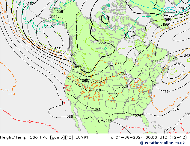 Z500/Yağmur (+YB)/Z850 ECMWF Sa 04.06.2024 00 UTC