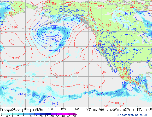 осадки ECMWF Вс 09.06.2024 06 UTC