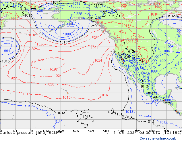 Pressione al suolo ECMWF mar 11.06.2024 06 UTC