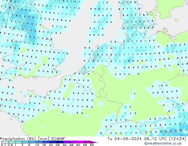 Z500/Rain (+SLP)/Z850 ECMWF Di 04.06.2024 12 UTC